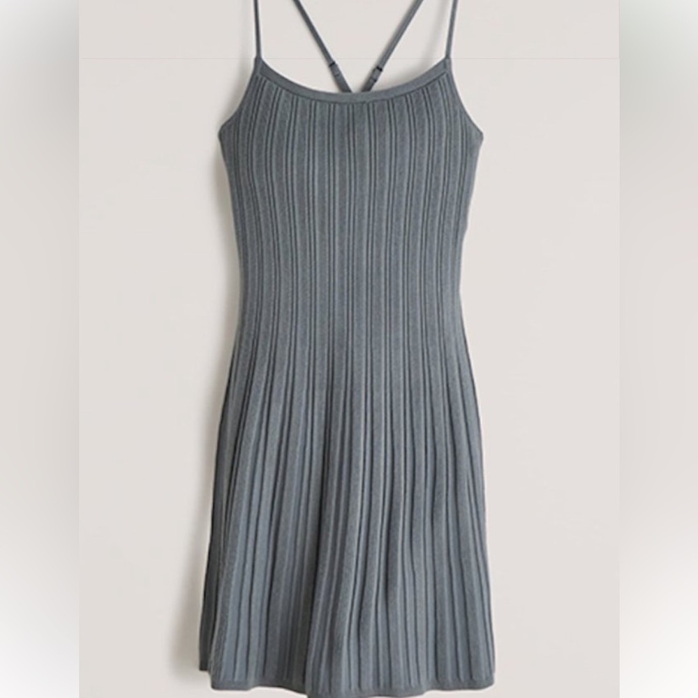 Abercrombie & Fitch Crossback ribbed elevated knit mini dress size medium. NWT.
